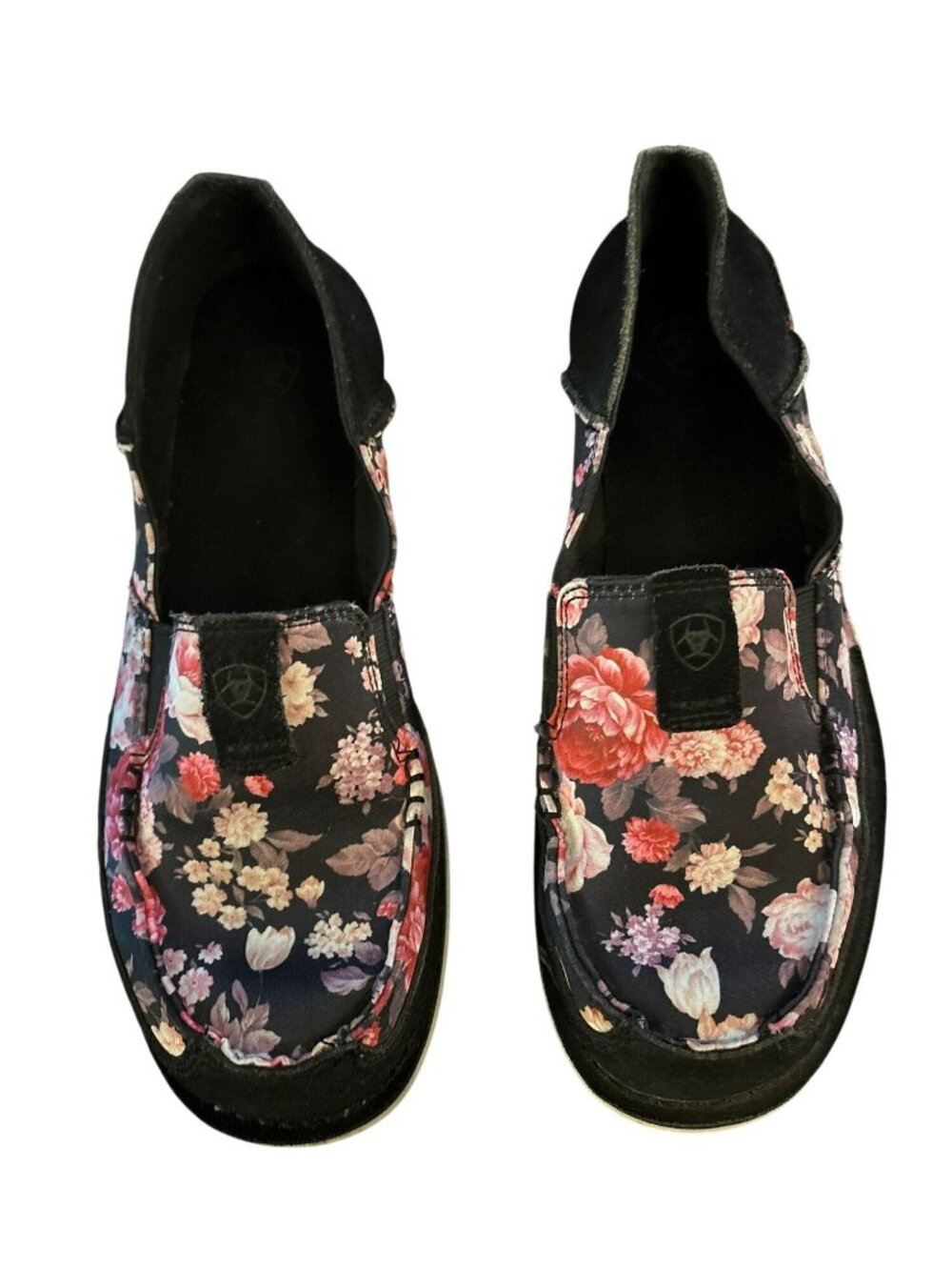 Ariat Cruiser Floral Slip-On Suede Leather & Textile Upper Loafers US 10B